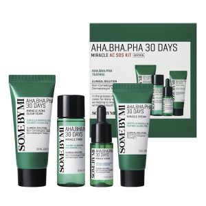 Kit S.O.S anti-imperfectiuni cu AHA-BHA-PHA Trouble line, 4 buc. -  Some By Mi