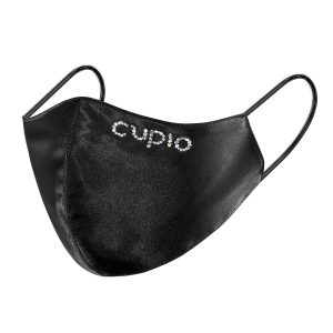 Masca Cupio din satin cu Swarovski-Negru