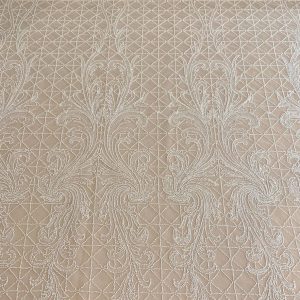 Dantela Ivory cu Model Geometric, cu Perle si Paiete