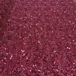 Dantela Couture Bordeaux cu Perle, Margele si Paiete