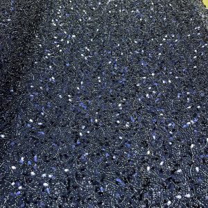 Cupon de 1.15 m din Dantela Couture Bleumarin cu Perle, Margele si Paiete