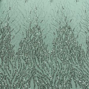 Dantela Couture Verde Prafuit cu Siraguri, cu Margele si Paiete