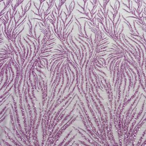 Dantela Couture Lavanda cu Siraguri, cu Margele si Paiete