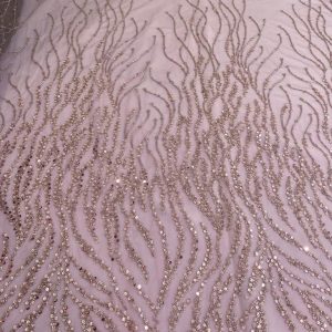 Dantela Couture Pudra cu  Siraguri, cu Margele si Paiete