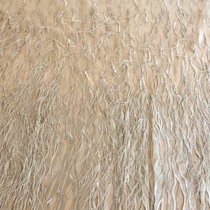 Dantela Nude cu Pene si Paiete