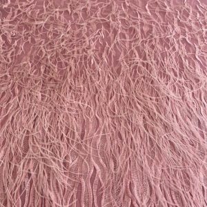 Dantela Roz cu Pene si Paiete