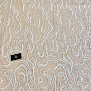 Dantela Ivory cu Model Geometric, cu Perle si Paiete