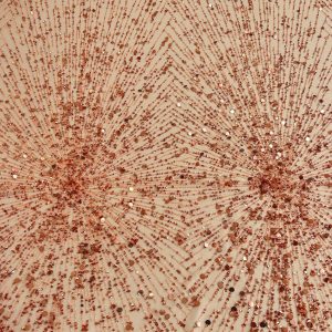 Cupon 0.9 m - Dantela Auriu Rose Haute Couture cu Siraguri