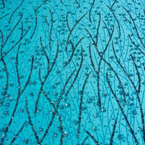 Cupon 1.4 m - Dantela Turcoaz Haute Couture