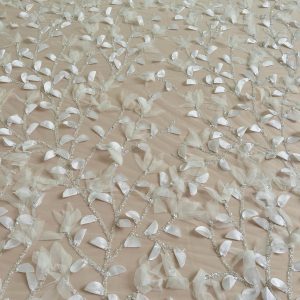 Dantela Ivory Haute Couture cu Flori 3D