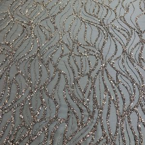 Dantela Gri Antracit Haute Couture cu Siraguri