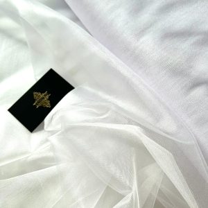 Tulle Perlat Alb- 3 m Latime