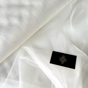 Tulle Perlat Crem Deschis- 3 m Latime