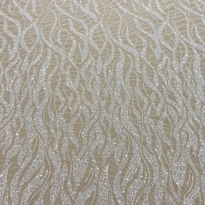 Dantela Couture Ivory cu Siraguri, Margele si Paiete
