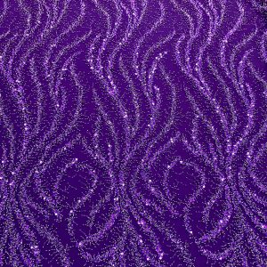 Dantela Couture Mov Inchis cu Perle, Margele si Paiete