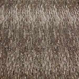 Dantela Couture Auriu Antic cu  Model Liniar, cu Margele si Paiete