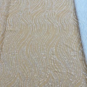 Dantela Couture Diamond Model Liniar, cu Margele si Paiete