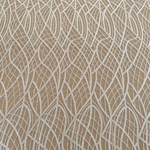 Dantela Couture Ivory cu Model Liniar, cu Margele si Paiete