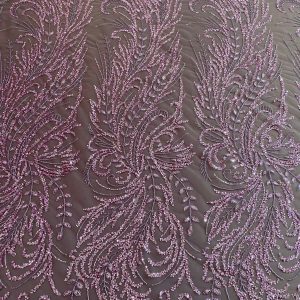 Dantela Couture Pudra cu Model Floral, cu Margele si Paiete