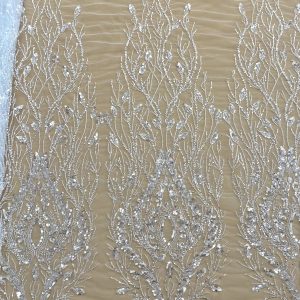 Dantela Couture Diamond Model Geometric, cu Margele si Paiete