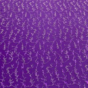 Dantela Couture Mov Inchis cu Perle, Margele si Paiete