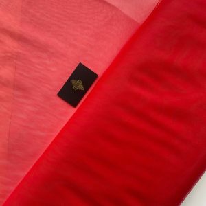 Tulle Clasic Rosu Aprins - 3 m Latime