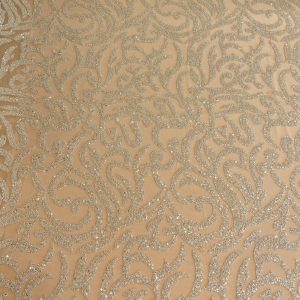 Dantela Couture Argintie cu Model Geometric, cu Margele si Paiete