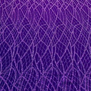 Dantela Couture Mov Inchis cu Model Liniar, cu Margele si Paiete