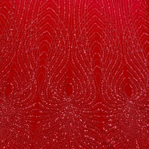 Dantela Couture Rosie cu Panou, cu Perle, Margele si Paiete