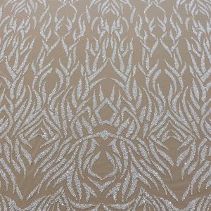 Dantela Couture Ivory cu Model Liniar, cu Margele si Paiete