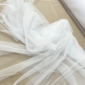 Tulle Elastic Alb - 1.5 m Latime