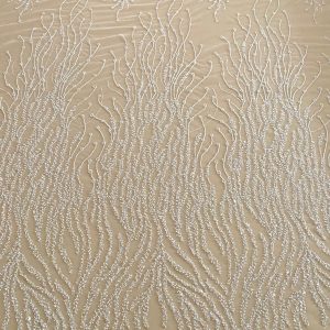 Dantela Couture Ivory cu Siraguri, cu Margele si Paiete