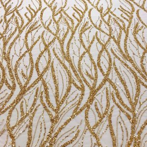 Dantela Couture Aurie cu Siraguri, cu Margele si Paiete