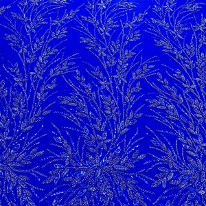 Dantela Couture Albastru Royal cu Model Floral, Perle, Margele si Paiete