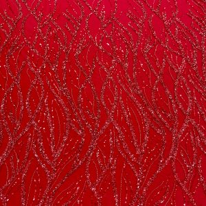 Dantela Couture Rosie cu Siraguri, cu Margele si Paiete