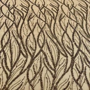 Dantela Couture Auriu Antic cu Siraguri, cu Margele si Paiete