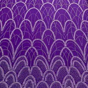 Dantela Couture Mov Inchis cu Model Geometric, cu Perle, Margele si Paiete