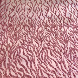 Dantela Couture Roz cu Siraguri, cu Margele si Paiete