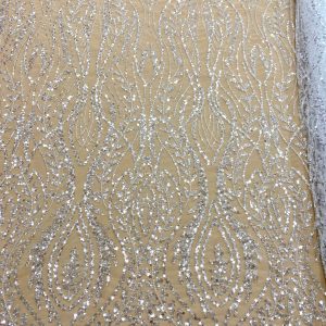 Dantela Couture Diamond Model Geometric, cu Margele si Paiete