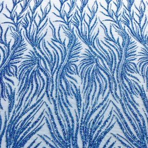 Dantela Couture Sky Blue cu Siraguri, cu Margele si Paiete