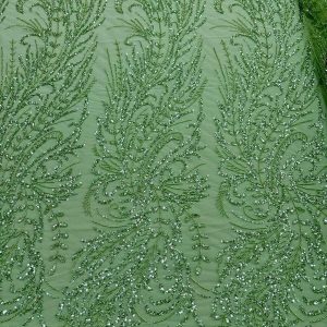 Dantela Couture Fistic cu Model Floral, cu Margele si Paiete