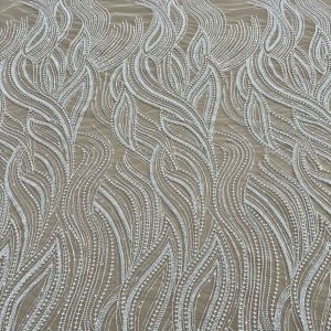 Dantela Couture Ivory cu Model Liniar, cu Margele si Paiete